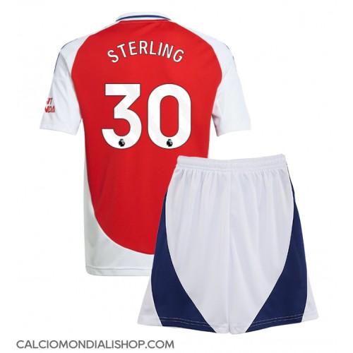 Maglie da calcio Arsenal Raheem Sterling #30 Prima Maglia Bambino 2024-25 Manica Corta (+ Pantaloni corti)